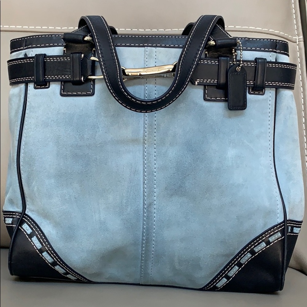 COACH Blue Suede Satchel